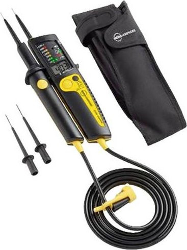 Beha Amprobe 2100-GAMMA PRO+ Zweipoliger Spannungsprüfer CAT IV 600 V, CAT III 1000V mit LED und LCD, Gelb - Bild 1