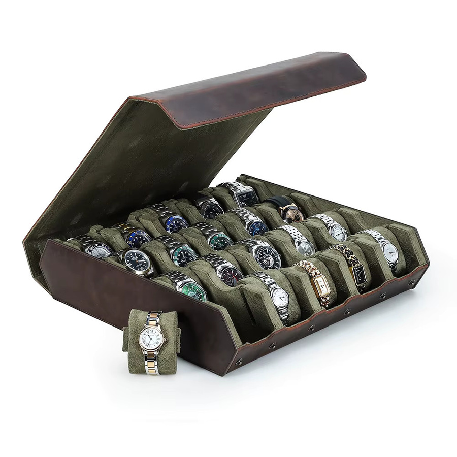 Uhr Organizer Box, Leder, Vintage, Herren - Bild 6