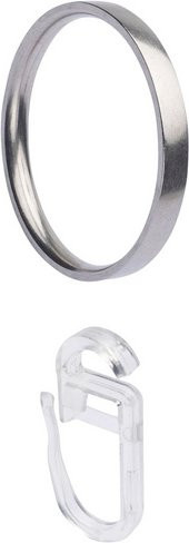 LIEDECO Ring aus Edelstahl mit Faltenlegehaken, Silber, 8 Stück, Durchmesser: 20 mm - Bild 1