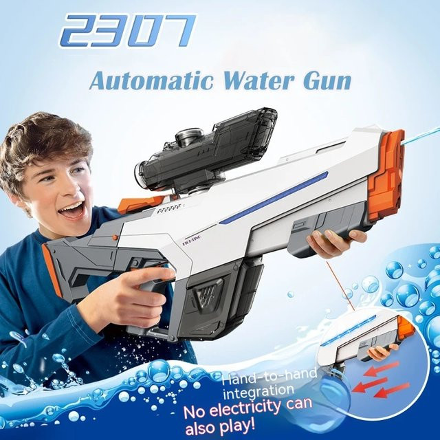 CatXaa Vollautomatische Saugwasserpistole, elektrisches Spielzeug, Grau, Bunt / Mehrfarbig - Bild 1