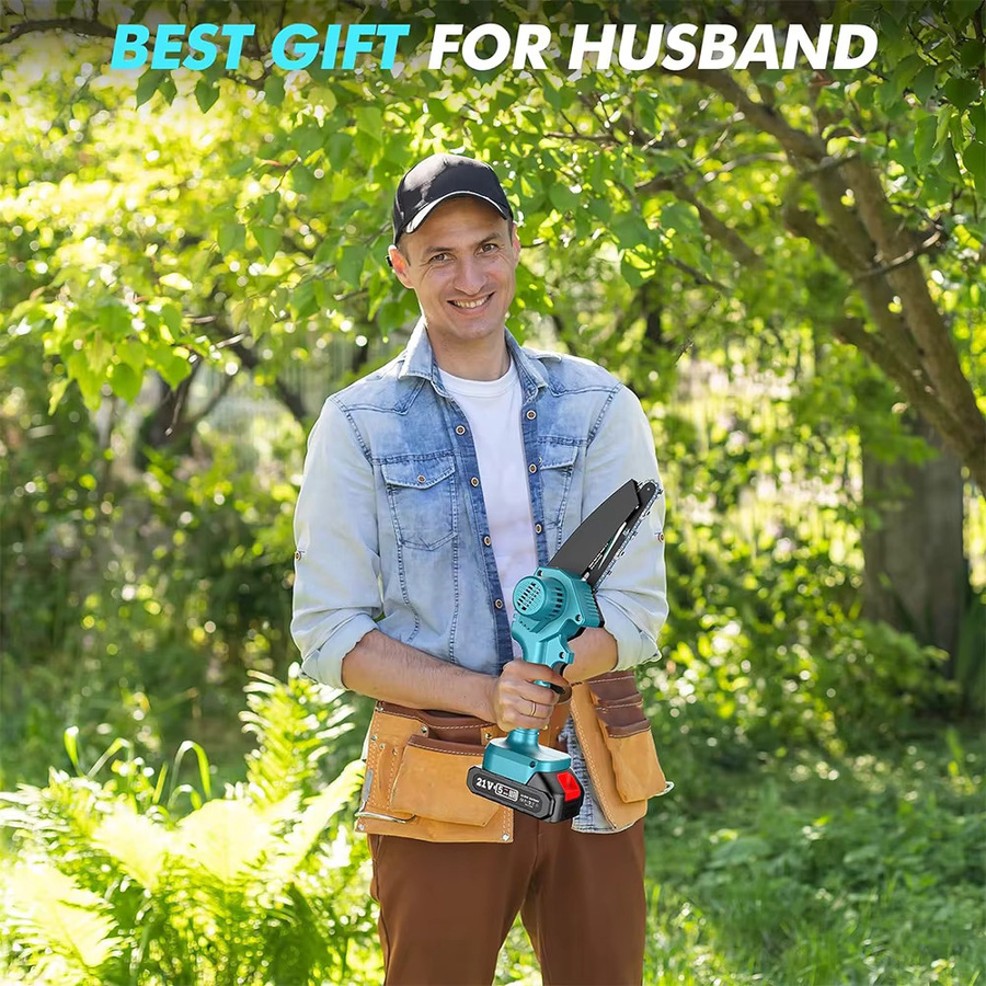 Seesii 6-Zoll Akku-Mini-Kettensäge für Makita 18V LXT Akkus zum Schneiden von Holz und Bäumen - Bild 2