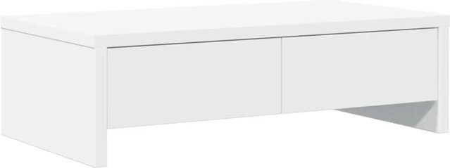 vidaXL Monitorständer mit Schubladen in Weiß aus Holzwerkstoff, B/T/H: 50 x 27 x 15 cm - Bild 1