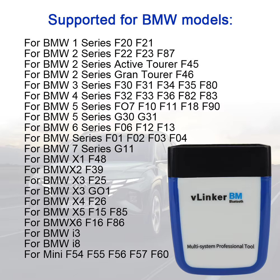 Vgate Vlinker BM Bluetooth OBD2 Auto Scanner ELM327 V2.2 für BMW G E F I R Serie und Bimmercode Diagnose Werkzeug - Bild 4