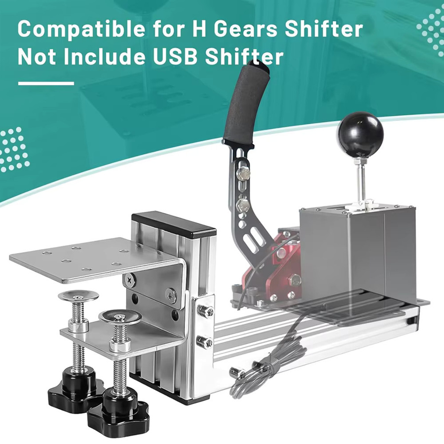 L Form Getriebe Shifter Clip Montage Halterung für Logitech G29 G25 G27 G920 und Thrustmaster T300RS in Silber - Bild 2