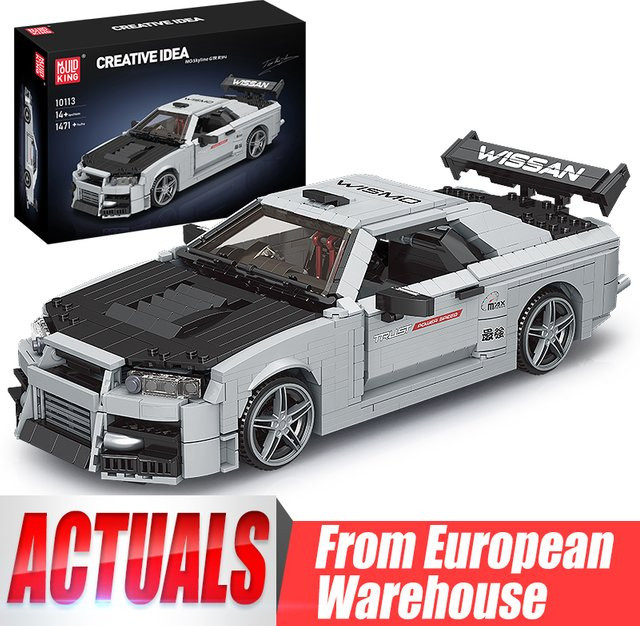 Mould King Skyline R34 Sportwagen, Baustein-Set, ab 14 Jahren - Bild 1