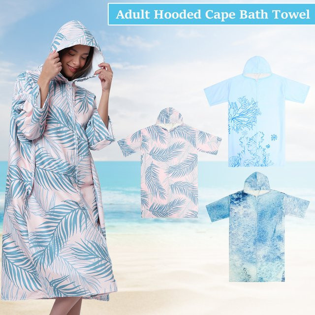 Willstar Bademantel mit Kapuze und Poncho für Damen und Herren, schnelltrocknend und superabsorbierend, Farbe: Pink - Bild 1