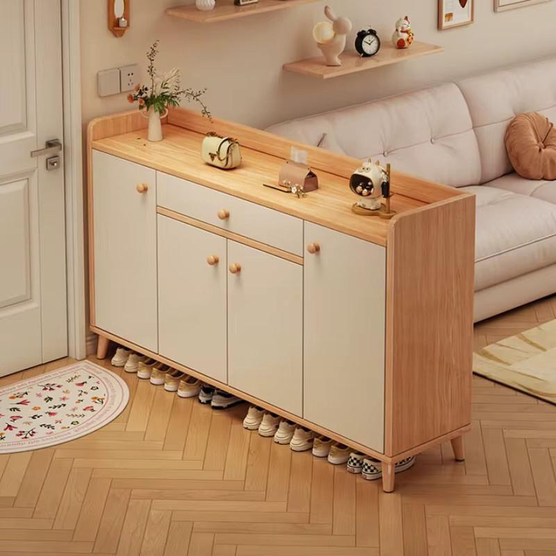 Moderner Schuhschrank aus Holz von DUTRIEUX in Weiß mit Scharniertüren und Regalböden für den Flur - Bild 1