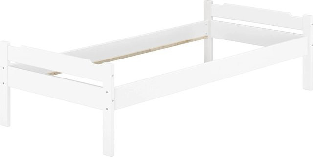 Erst-Holz Einzelbett Modell 31 aus Massiv Kiefer in Weiß, B/T/H: 90 x 200 x 53 cm - Bild 1