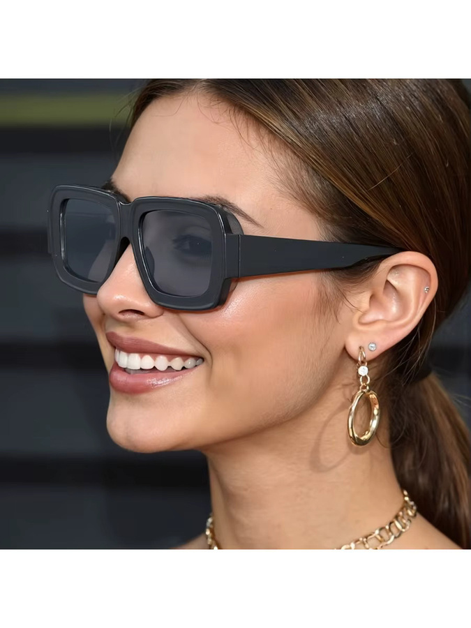 YuYing Sonnenbrille, Damen, Vollrand, quadratisch, schwarz, Kunststoff - Bild 4