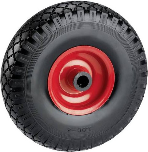 Dörner + Helmer Pannensicheres Rad in Rot/Schwarz mit Durchmesser: 26 cm und einer Tragfähigkeit von 100 kg - Bild 1