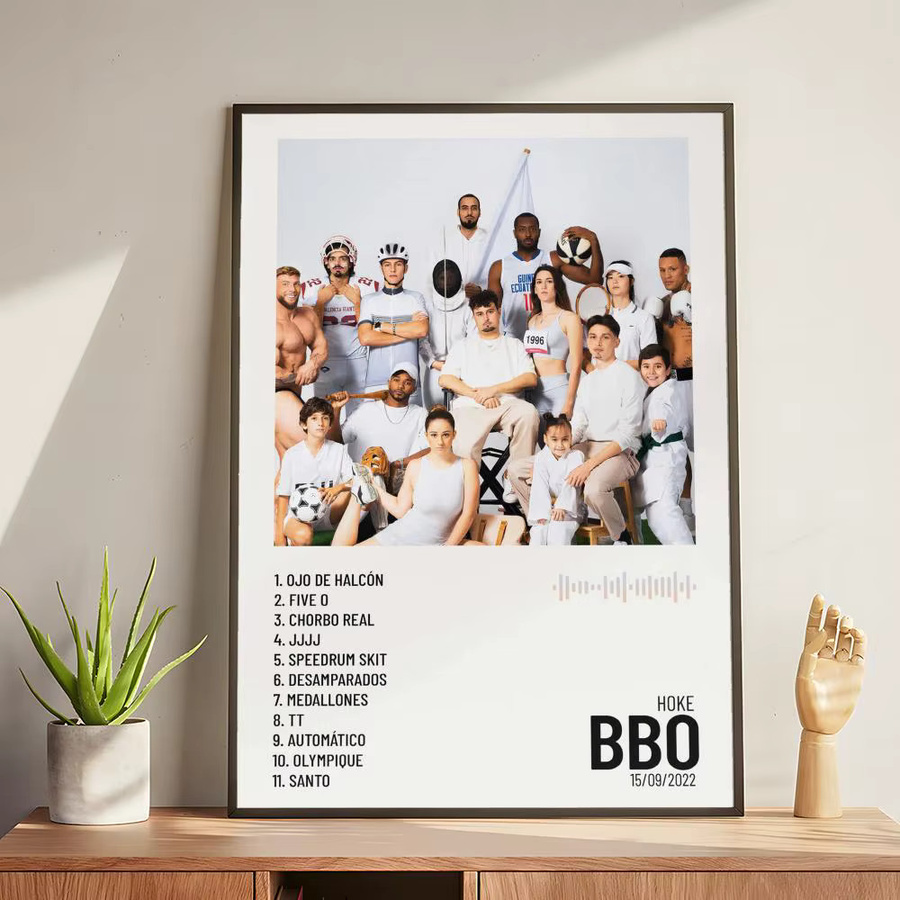H-Hoke Selbstklebende Album-Poster-Aufkleber für Wanddekoration, Modernes Wandgemälde in Schwarz und Mehrfarbig, B/H: 20,0 x 15,0 cm - Bild 3