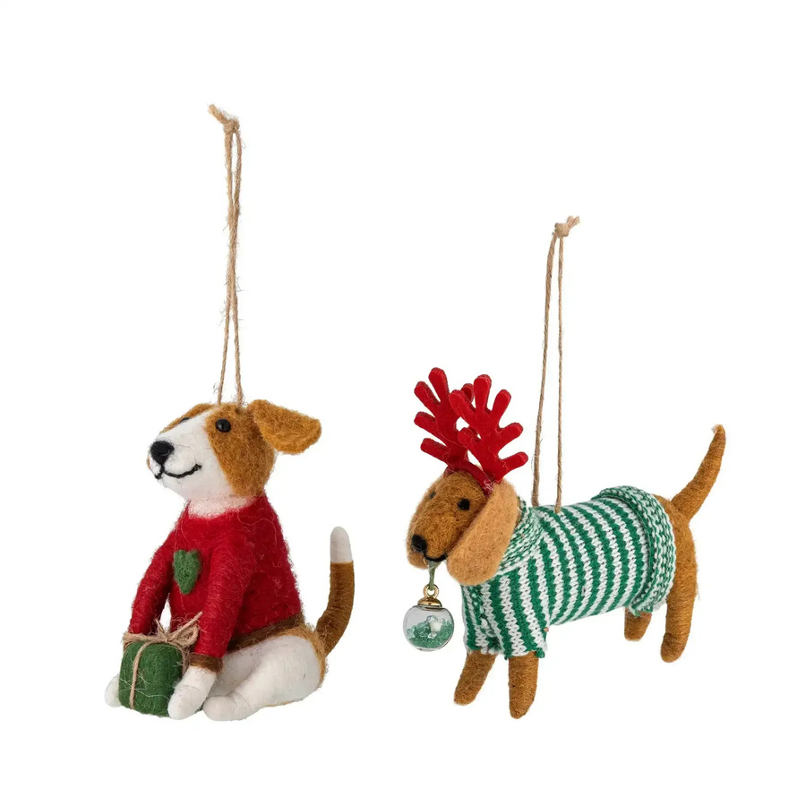 Bloomingville Weihnachtsanhänger Monty aus Wolle, Set mit 2 Stück, mehrfarbig, Höhe: 12 cm - Bild 1