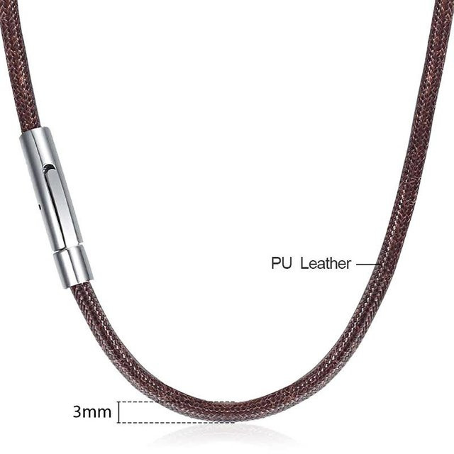 KenLy Halskette Leder, Schwarz, 45 cm, Unisex - Bild 1