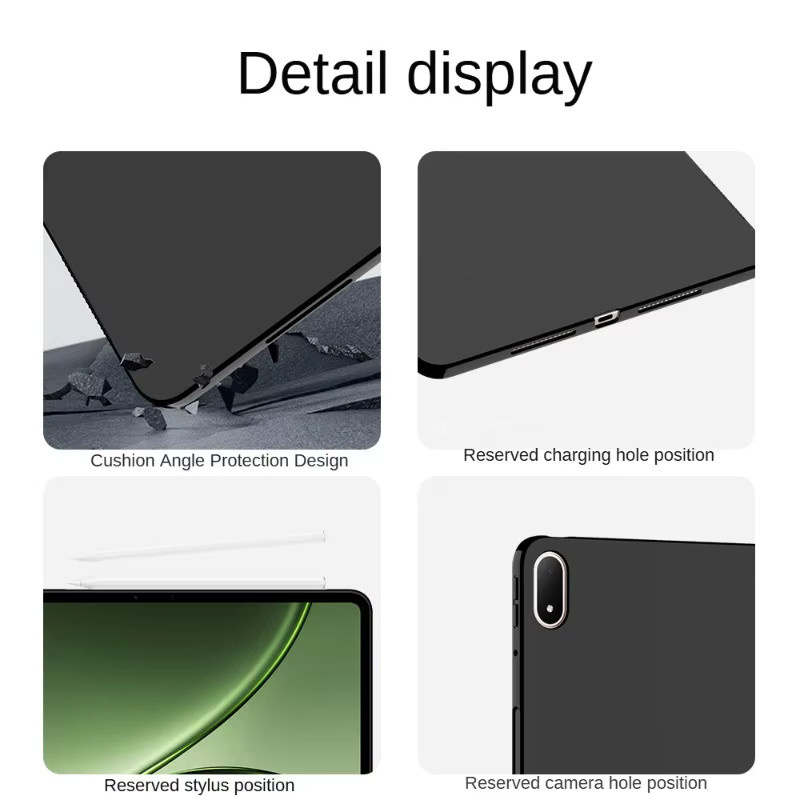 OnePlus Pad 3 Pro 13,2 Zoll Schutzhülle OPD2513 in Schwarz aus weichem Silikon und TPU mit Airbag-Schutz - Bild 2