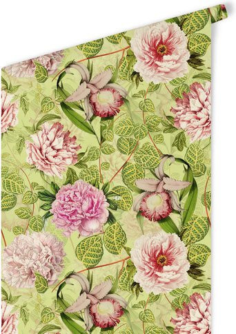 K&L Wall Art Vintage Vliestapete Sommer Botanische Blumen, mehrfarbig, matt - Bild 1
