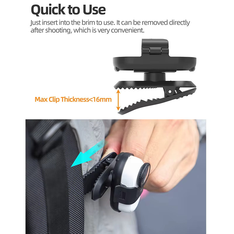 Insta360 Rotierender Quick-Release Rucksack Clip Halterung für Insta360 GO 3S und GO 3 in Schwarz - Bild 3