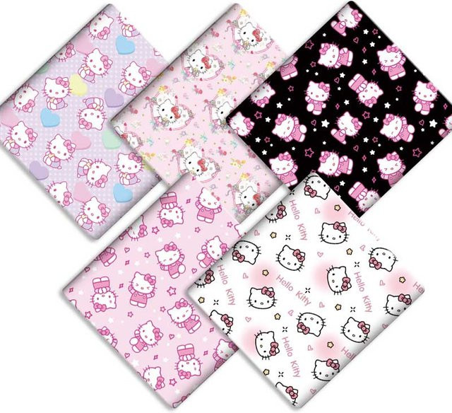 Sanrio DIY Cartoon Patchwork-Gewebe aus Baumwoll-Polyester für Kinder Heimtextilien und Puppenkleidung Breite: 140 cm, Höhe: 50 cm - Bild 1