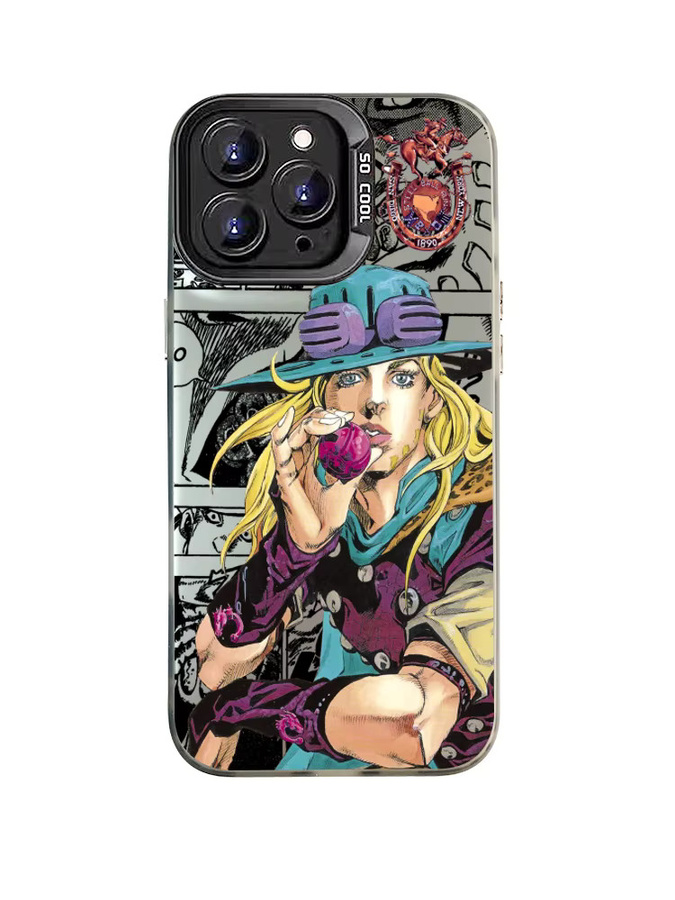 J-JoJos Gyro Zeppeli Handyhülle für iPhone 17 16 15 14 13 12 11 Pro Max Plus und 17 Air Max, stoßfest mit matter Rückseite, Schwarz/Mehrfarbig - Bild 2