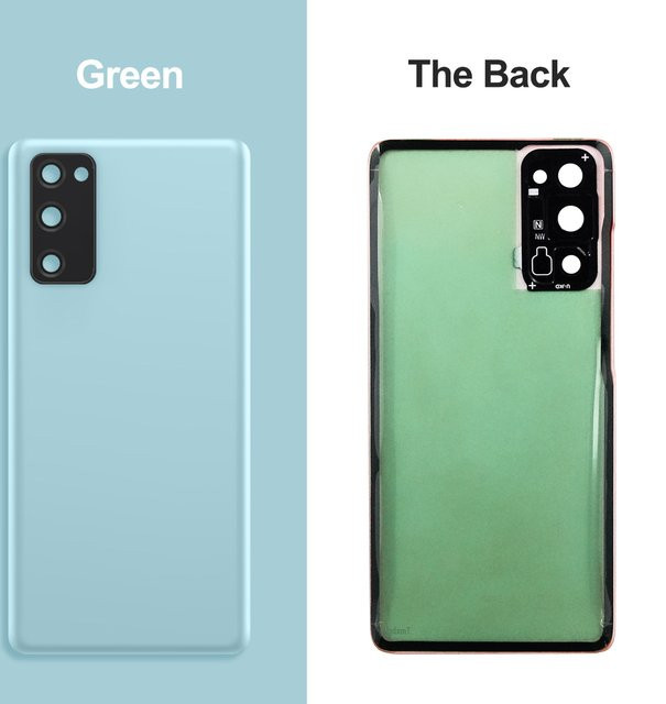 Samsung S20 FE Rückglasabdeckung und Batterieabdeckung in Orange mit Kameralinse - Bild 1