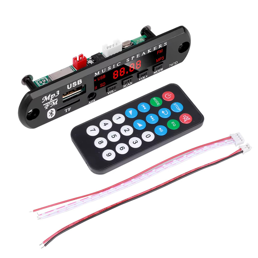 Kebidumei MP3 WAV Decoder Board Bluetooth 5.0 Audio Modul mit USB, TF Karte, AUX und FM für Auto Audio Systeme inklusive Fernbedienung - Bild 4