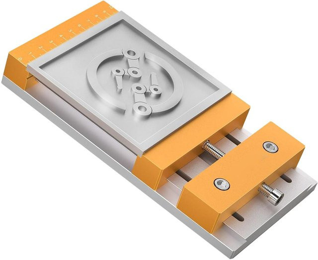 LUNYEE CNC-Schraubstock-Arbeitstisch für Desktop-CNC-Fräsmaschinen in Orange mit 136mm Spannbereich für Holz- und Metallbearbeitung - Bild 1