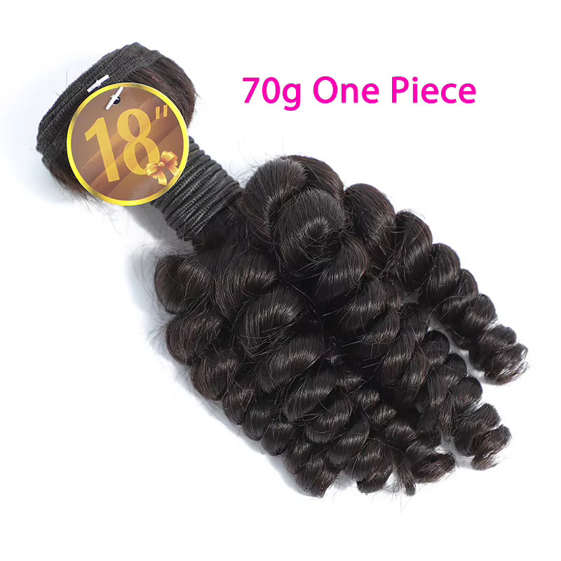 Funmi Bouncy Curly Echthaar-Bündel, 4 x 4-Spitzenverschluss, Unisex - Bild 2