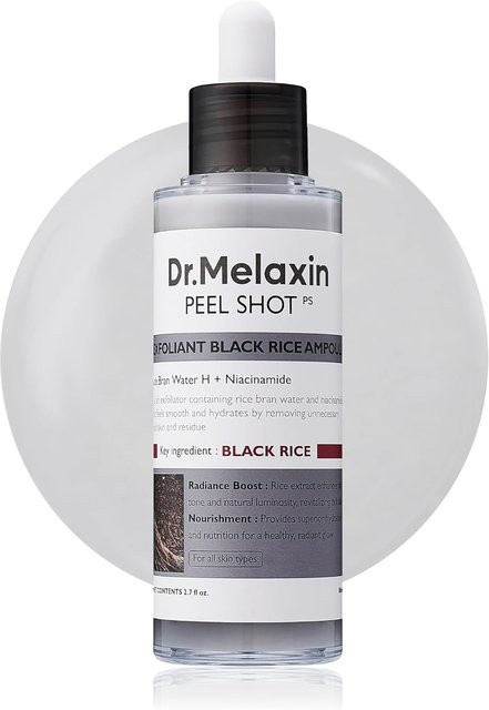 Dr.Melaxin Peel Shot Exfoliierende Schwarzer Reis Ampulle, 80 ml, Serum mit Niacinamid - Bild 1