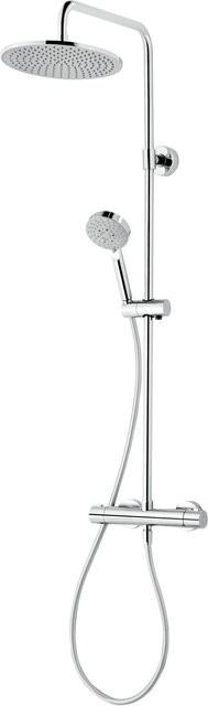 Schulte Duschsystem Rain III Modern Plus mit Thermostat in Verchromt Silver - Bild 1