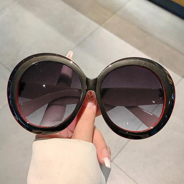 Sonnenbrille, Rund, Vollrand, Kunststoff, Unisex, Rosa Tönung, Grey - Bild 1