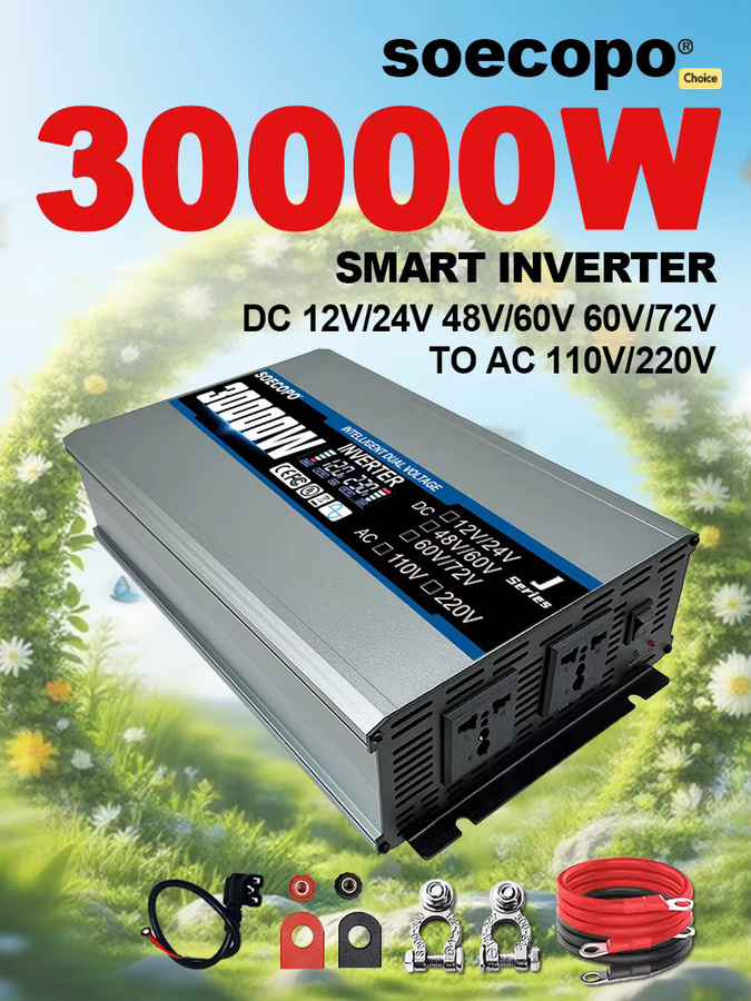 SOECOPO Auto Smart Solar Inverter 30000W mit Dual Spannung Eingang DC 12V/24V/48V/60V/72V zu AC 110V/220V für Zuhause und Camping RV - Bild 7