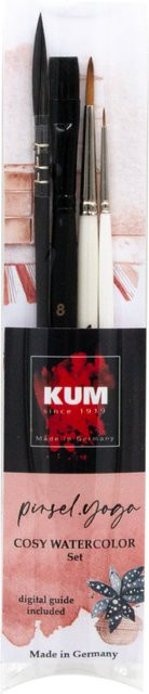KUM Pinsel Set Cozy Waterc Yoga mit synthetischen Borsten, Größen 8, 4, 3, 0 - Bild 1