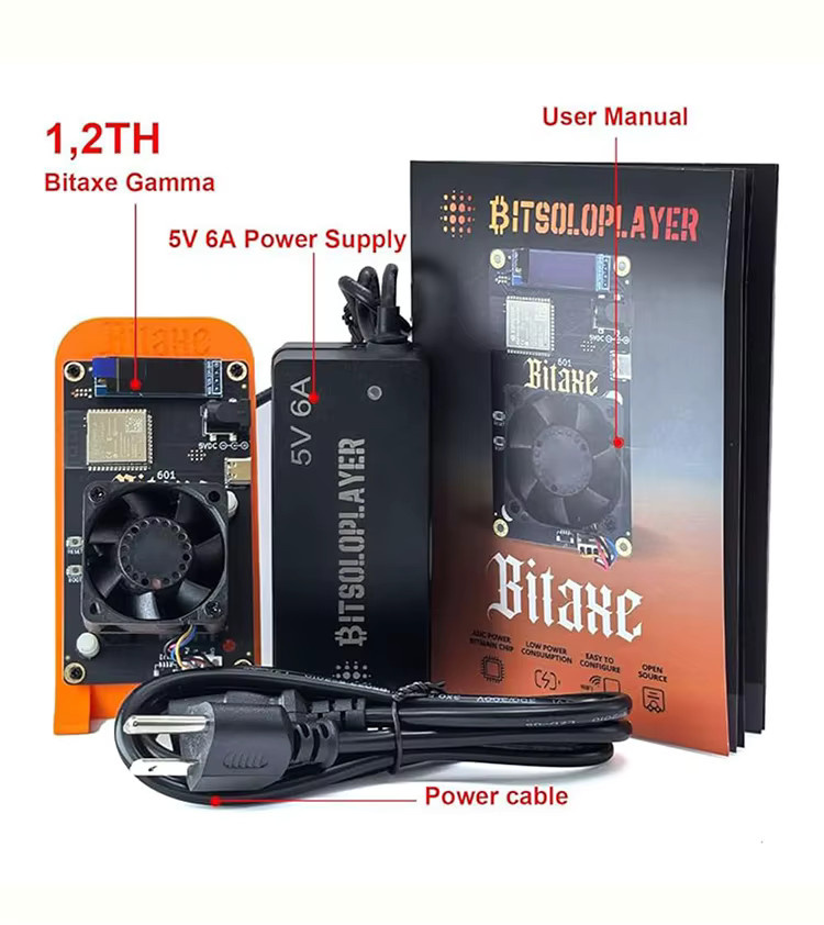 Bitsoloplayer Bitaxe Gamma 601 Bitcoin Solo Miner, 1,5 TH/s, 25W, Open-Source, Orange - Bild 3