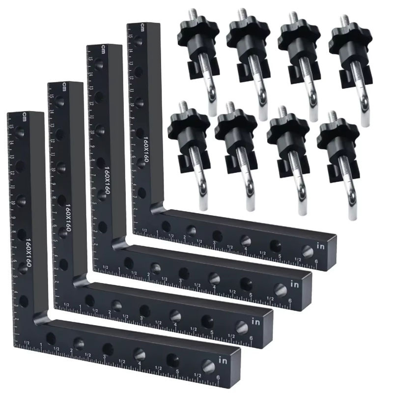 JIGHOLE 90-Grad-Positionierungsquadrate aus Aluminiumlegierung in Schwarz für die Holzbearbeitung und Tischlerei, B/T/H: 16,0 x 16,0 x 3,0 cm - Bild 7