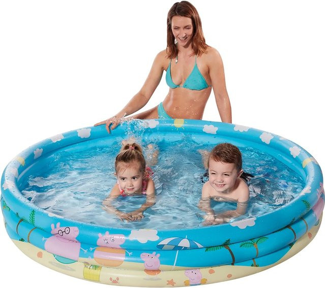 Happy People Peppa Pig aufblasbarer 3-Ring Pool für Kinder, Durchmesser: 122 cm, bunt - Bild 1