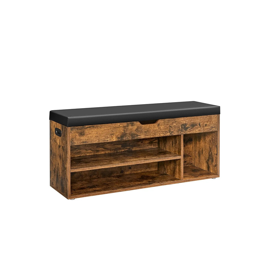 Vasagle Schuhbank mit Sitzfläche und Schuhregal in Braun, B/T/H: 100 x 30 x 44 cm - Bild 2
