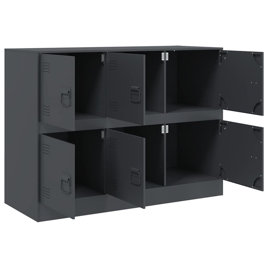 vidaXL Sideboard aus Stahl in Anthrazit, B/T/H: 99 x 39 x 73 cm - Bild 2