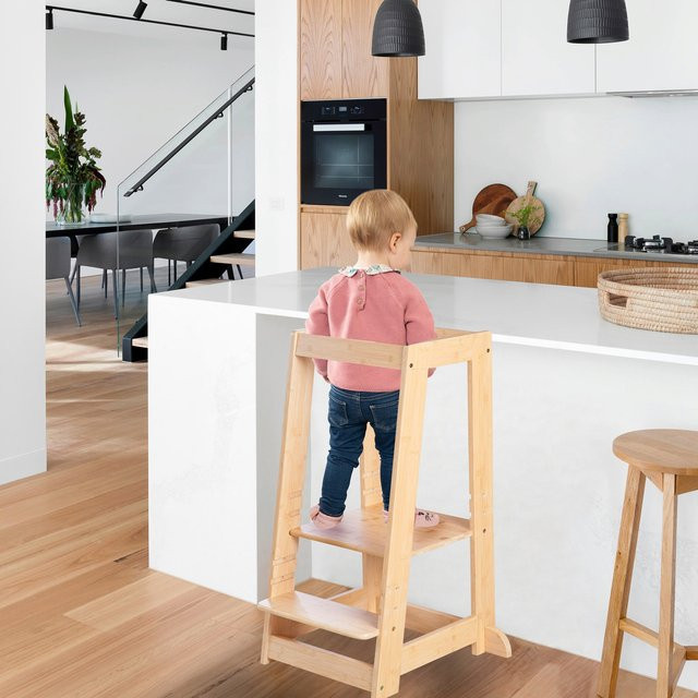 Roba Lernturm für Kinder aus Holz in Beige mit skandinavischem Design, H x B x T: 88,0 x 54,0 x 43,5 cm - Bild 1