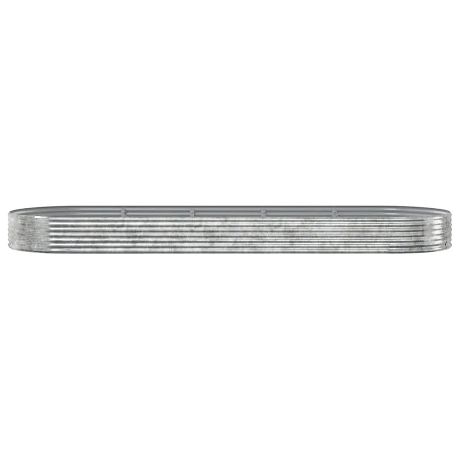 vidaXL Hochbeet aus pulverbeschichtetem Stahl in Silber, B/T/H: 450 x 140 x 36 cm - Bild 2