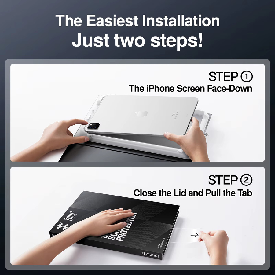 SmartDevil Staubfreie Displayschutzfolie für iPad 2025, iPad Pro 2024 und iPad Air 11 Zoll, HD-Hartglasfolie, transparent - Bild 2