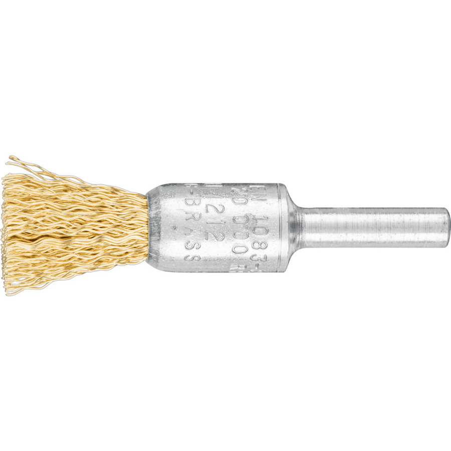 PFERD Pinselbürste ungezopft mit Messing-Draht in Gold, Durchmesser: 13 mm, Schaft-Durchmesser: 6 mm, Draht-Durchmesser: 0,30 mm - Bild 1