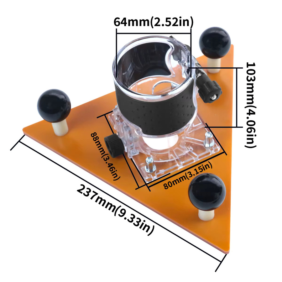 JIGHOLE Dreieck Fräser Tisch Einsatz in Orange zum Trimmen und Fräsen von Holz - Bild 2