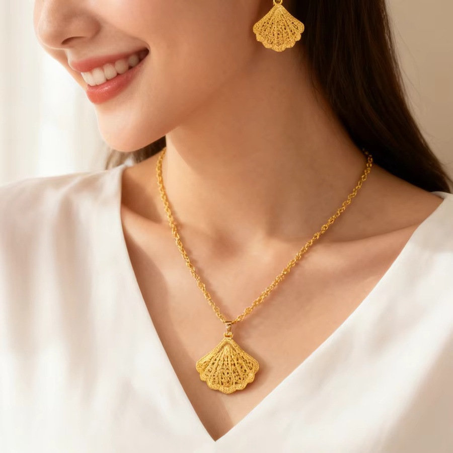 YM Schmuckset 18K Vergoldet, Ohrringe, Halskette, Ring, Damen - Bild 5