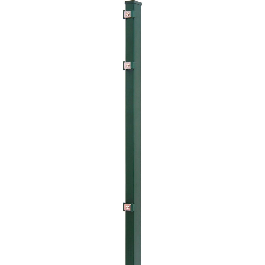 Solid Zaunpfosten aus Stahl in Grün mit Edelstahlbeschlägen, Höhe: 120 cm, Breite: 4 cm, Tiefe: 4 cm - Bild 2