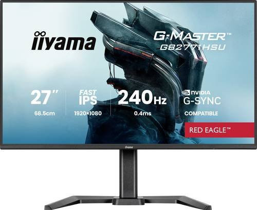 Iiyama G-Master GB2771HSU-B1 Red Eagle Gaming-Monitor, 27 Zoll, Full-HD, Fast-IPS, 240Hz, Schwarz (matt) - Bild 1