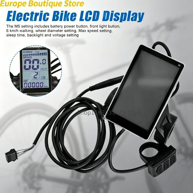 OUXI V8 LCD-Armaturenbrett-Display für Elektrofahrräder und Roller, 24V-60V 500W, Schwarz - Bild 1