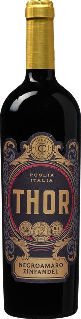 Thor Rotwein Negroamaro/Primitivo Apulien, 15,0 % Vol., 0,75 l - Bild 1