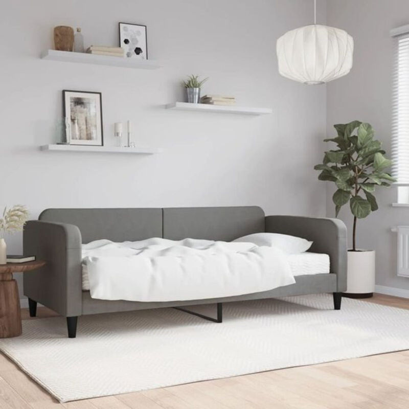 vidaxl Polsterbett Tagesbett mit Matratze aus Stoff in Anthrazit B/T/H: 190 x 90 x 75 cm - Bild 1