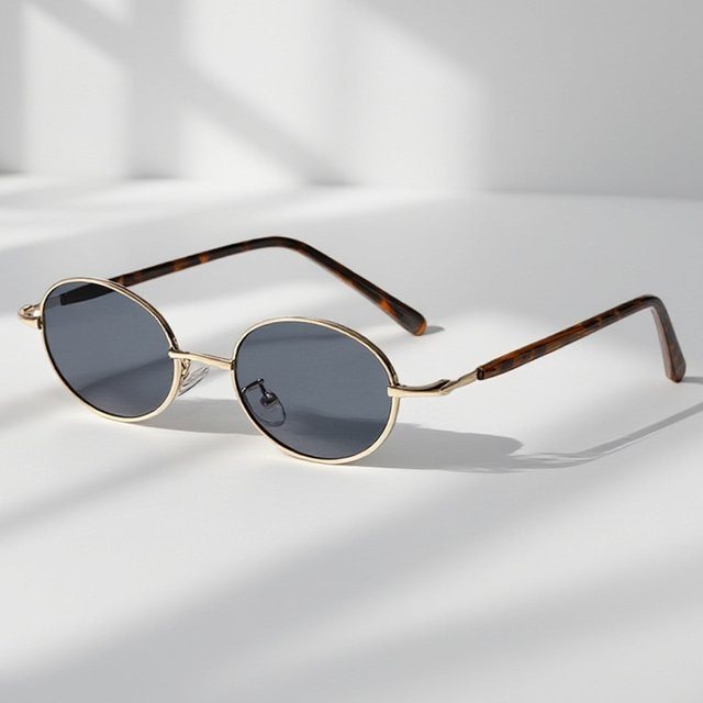 FUQIAN Sonnenbrille Oval, Vollrand, Metall, Unisex - Bild 1