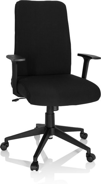 hjh OFFICE Home Office Bürostuhl COSIO I mit Armlehnen in Schwarz aus Stoff - Bild 1