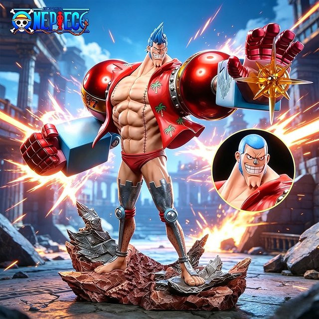 Bandai One Piece Anime Figur Franky Actionfigur aus PVC, Multicolor, Höhe: 28,5 cm - Bild 1